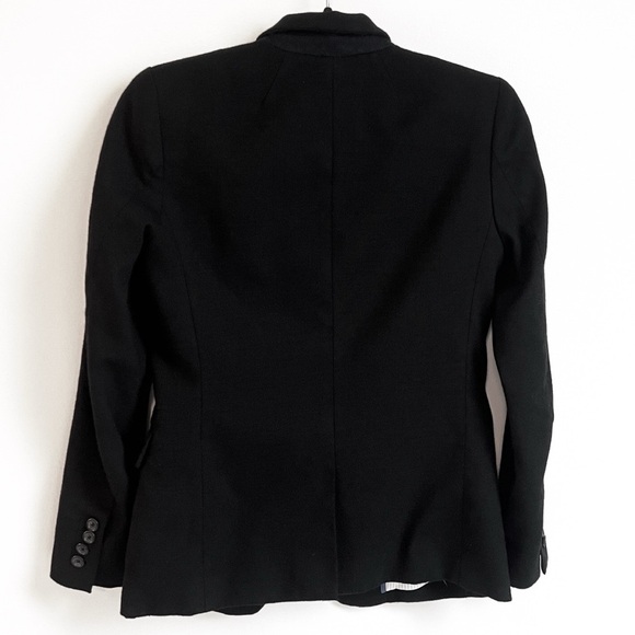 J.CREW Classic Black Stand Collar Wool Blend Single Button Regent Blazer Size 0 - Picture 4 of 11